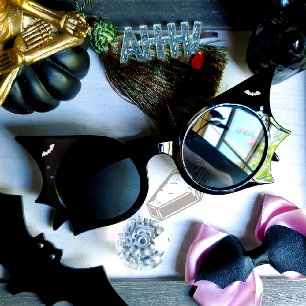 Bat Outta Hell Handpainted Bat Sunglasses Customizable Multicolor Fast Delivery
